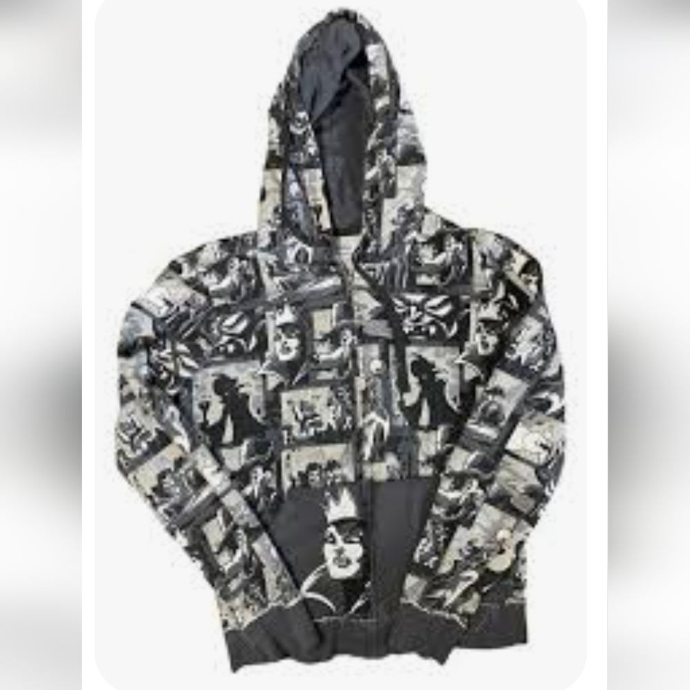 Disney Parks Women's Disney Villains Full Zip Hoodie in gray Sz L - Picture 10 of 10